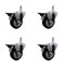 Service Caster 3.5'' Maroon Poly Swivel 7/16'' Grip Ring Stem Caster Set with Brake, 4PK SCC-GR20S3514-PPUB-MRN-PLB-716138-4 - alternate 1
